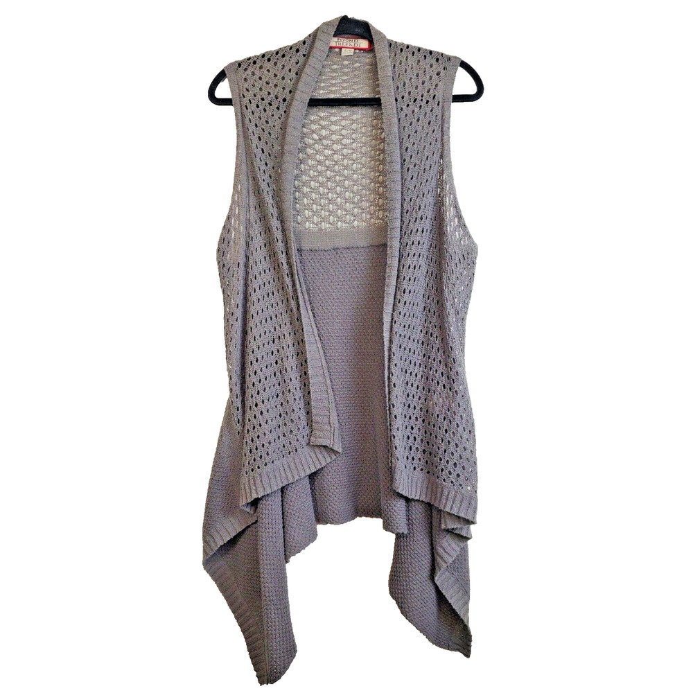 Sacred Threads Womens Small Open Front Cardigan Sweater Layering Brown Bohemian